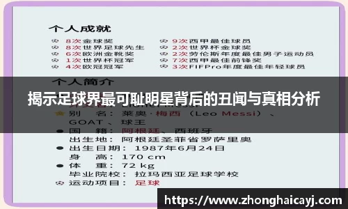 揭示足球界最可耻明星背后的丑闻与真相分析